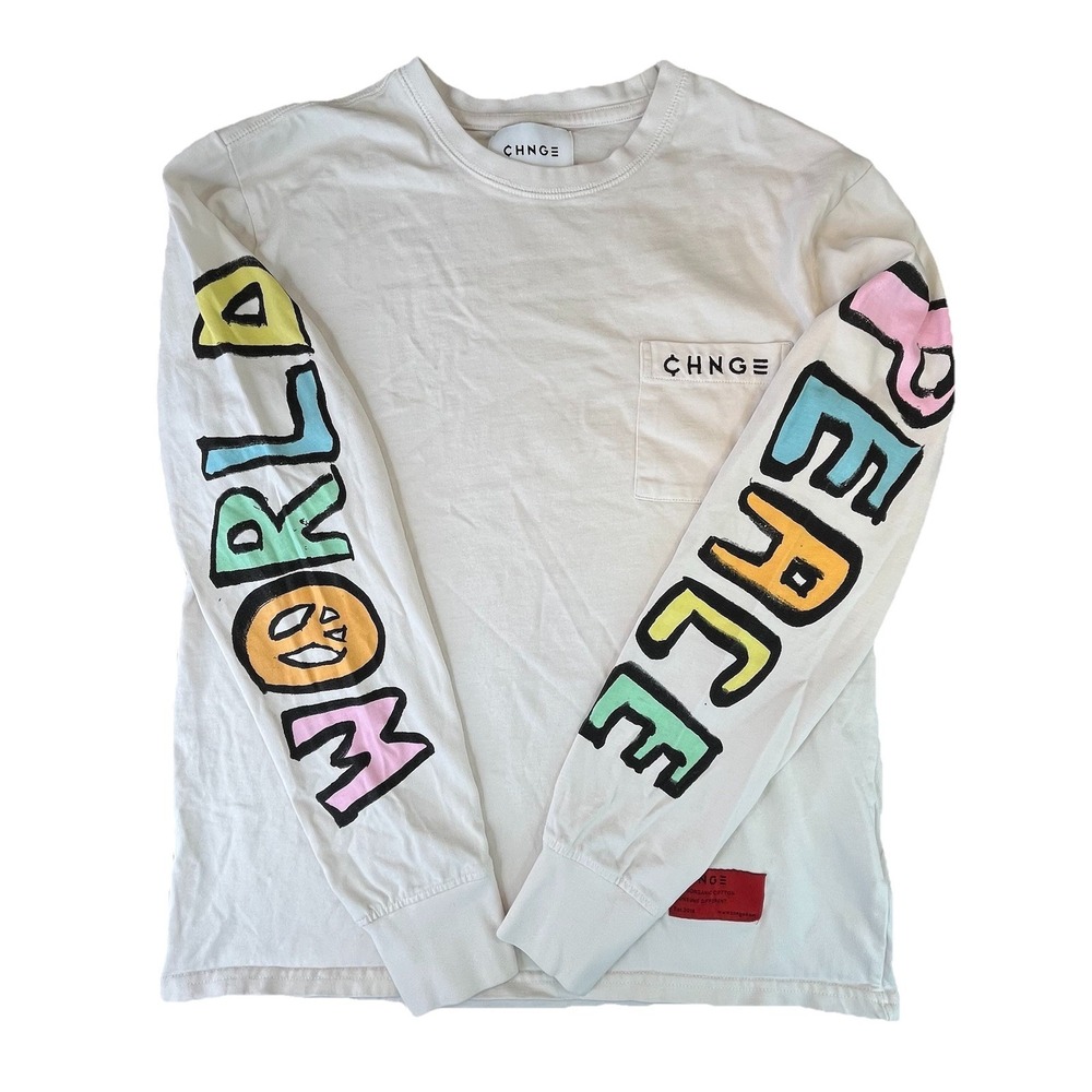 Authentic Chnge World Peace Long Sleeve Shirt Sz Small Unisex